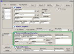 This screen shot depicts the drug dispensing section.  It identifies the principal investigator, the receiver, and the building and room where the material will be stored.   Protocol numbers and grant numbers can also be entered for IACUC reviews and charge vouchers.