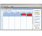 This is the schedule displayed in work week view.  If multiple persons are selected then the activity of each will be in a separate column.