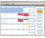 The schedule can also be set to display in month view, week view and work week view.  This is the calendar in month view.